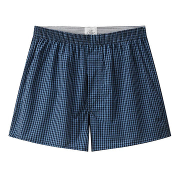 Riolio S-XL Mens Cotton Underwear Boxer Shorts Casual Plaid Elastic Waistband Button Mens Boxer Underwear Comfortable Shorts for Home